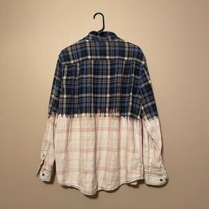 Faded Glory Bleached Flannel Shirt Size Large